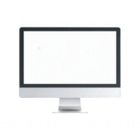 A modern computer monitor displaying a blank screen for versatile usage. png