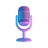 A stylish microphone with vibrant colors, perfect for audio and broadcasting projects. png