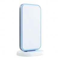 A sleek digital display with a modern design and LED accents for advertising. png