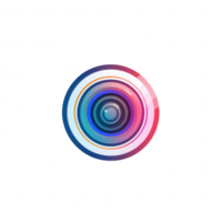 Modern abstract circular design with vibrant colors and smooth gradients. png