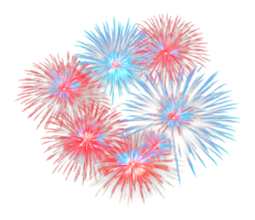 Blue and Red Fireworks Depicting America Isolated on Transparent Background png