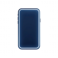 Futuristic smartphone design with a sleek, illuminated edge on a dark background. png