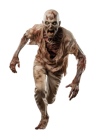 Angry Zombie Running Front View Isolated on Transparent Background png