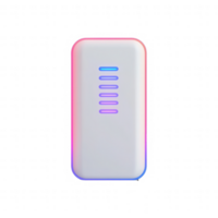 Modern, sleek power bank with glowing lights for charging devices on the go. png