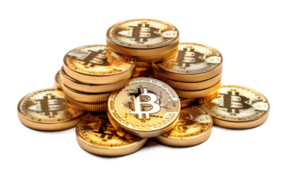 Bitcoin Stack Isolated on Transparent Background png