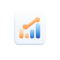 Stylized graph icon representing data growth and analytics in modern applications. png