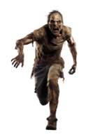 Scary Zombie Running Front View Isolated on Transparent Background png