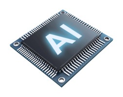 AI Artificial Intelligence Microchip Isolated on Transparent Background png