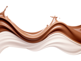 Milk and Chocolate Mixing Wave Isolated on Transparent Background png