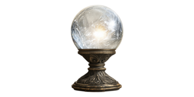 Crystal ball with ornate stand isolated on transparent background png