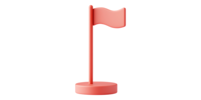 Red flag icon on stand isolated on transparent background png