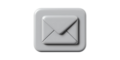 Gray 3d envelope icon isolated on transparent background png