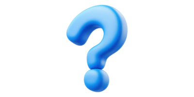 Blue 3d question mark isolated on transparent background png