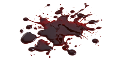 Dark red liquid splash with drips isolated on transparent background png