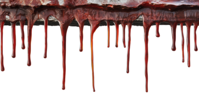 Dripping red liquid isolated on transparent background png