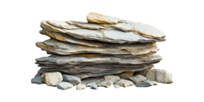 Stack of natural stones isolated on transparent background png