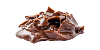Melted chocolate pile isolated on transparent background png