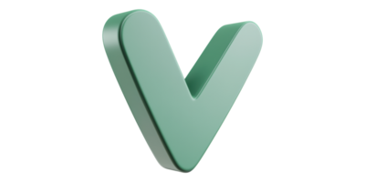 Green 3d checkmark isolated on transparent background png