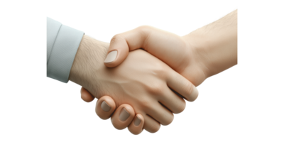 Handshake of two people isolated on transparent background png
