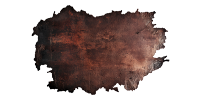 Rustic torn metal sheet texture isolated on transparent background png