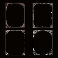 Square frame set. Petal carvings made into a beautiful frame. Suitable for beautifying invitations or frames. vector