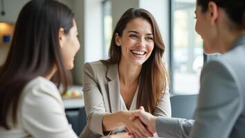 Business handshake for teamwork of business merger and acquisition,successful negotiate,hand shake,two businessman shake hand with partner to celebration partnership and business deal concept photo