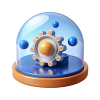 System in a Glass Dome 3D Render of a Complex Mechanism png