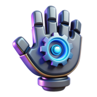 Robotic Hand with Gear 3D Render of Futuristic Technology png