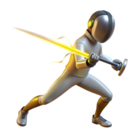brilhando frustrar 3d render do esgrima açao png