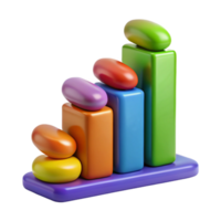 Colorful 3D Bar Graph Data Visualization png