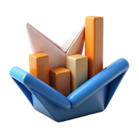Upward Trend Data Visualization in a 3D Envelope png