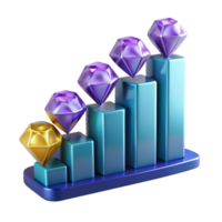 gemas em Barra gráfico crescimento, sucesso, e valor aumentar png