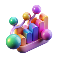 3D Colorful Chart Growth, Data Visualization, Progress, Trend, Success, Abstract, Graphic, Design, Illustration, Statistics png