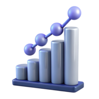 Growth Chart Upward Trend, Data Visualization, Progress, 3D Render png
