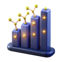 Molecular Growth 3D Bar Chart Showing Ascending Data Points png