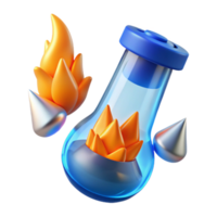 Fiery Elixir 3D Render of a Magical Potion png