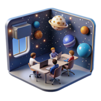 Cosmic Collaboration A 3D Render of Teamwork in Space png