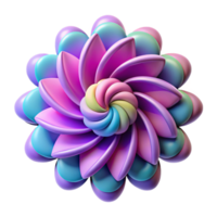 Rainbow Swirl Flower 3D Abstract Art png