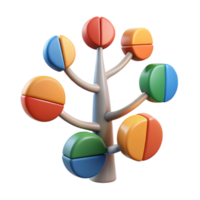 Colorful Abstract Tree with Segmented Circles Data Visualization png