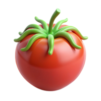 Vibrant Red Tomato 3D Render of a Juicy Fruit png