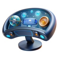Futuristic Control Panel 3D Render of Sci-Fi Interface png