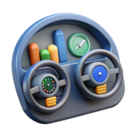 Interactive Dashboard Control Panel with Steering Wheels Data Visualization png