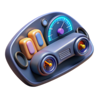 3D Car Dashboard Speedometer Design Colorful Gauges and Controls png