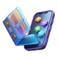 Mobile App Interface Design 3D Icons and Modern UI png