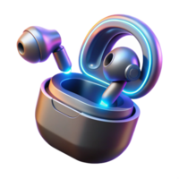Wireless Earbuds with Illuminated Charging Case png