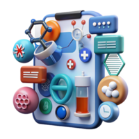 Mobile Health App Interface with Medical Icons Technology png