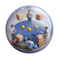 Global Network Collaboration Secure Data Sharing Teamwork png