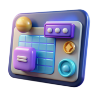 3D Colorful UI Design Elements Buttons, Grid, Icons png