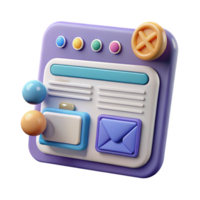 3D Interface Design Website, Email, and Notification Icons png