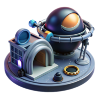 Futuristic Space Station 3D Render of a Sci-Fi Observatory png